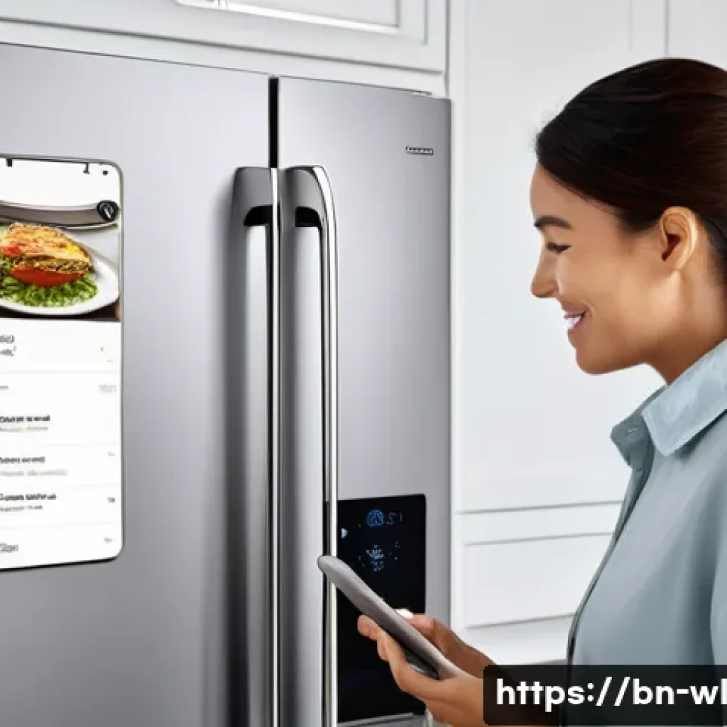 스마트 주방의 운영 효율성 분석 - **Prompt:** A modern, well-lit smart kitchen with sleek, integrated appliances. A person in their la...
